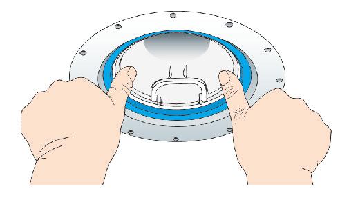 Figure 1 Maintenance lift handle to remove water trap ensure rubber gasket is wet before replacing separate individual parts for cleaning 9.