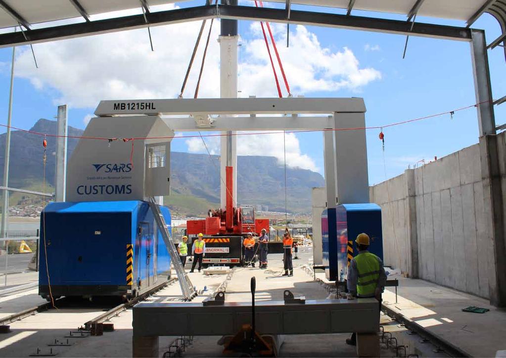 South Africa A scanning success story A new high-tech cargo scanner being installed at Cape Town harbour, the second of two such scanners in the country.