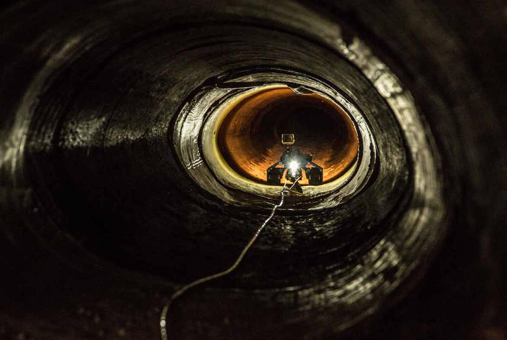 United States Tunnel vision This Inuktun Pipeline Robot, with a mounted camera, is used to travel down pipes and tunnels that may be too small for a person to crawl through. U.S. Border Patrol agents can control the robot and view what its seeing from a control box.