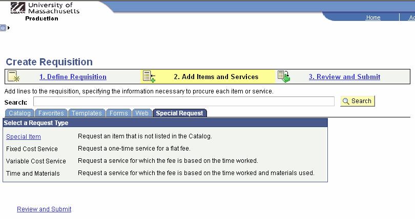 Step 11. Add Items and Services link. The Add Items and Services page appears.
