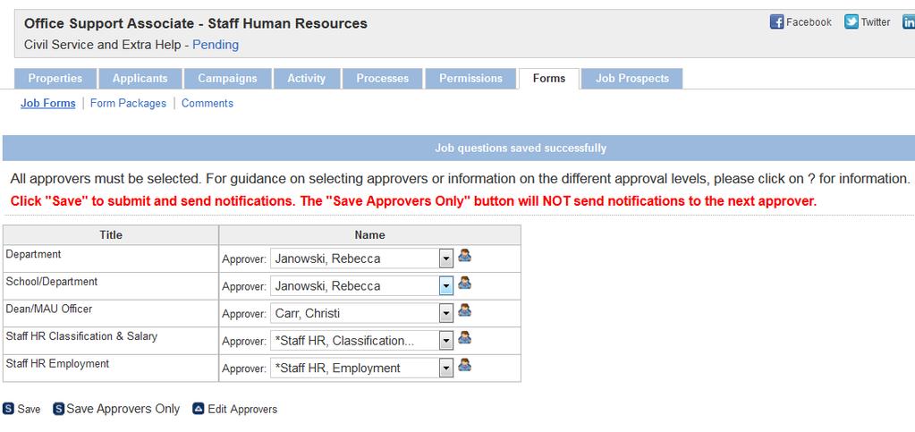 Select the Department approver Select the School/Department approver, if applicable.