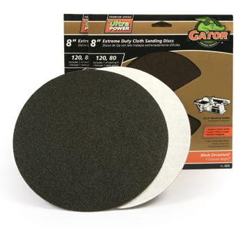 8 Stick-On Zirconium Oxide Cloth Backed Sanding Discs Fits 8 bench top belt/disc sanders. For use on wood, metal, fiberglass, and painted surfaces.