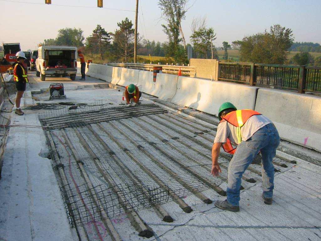 Grid Placement Techniques Construction Considerations Place between lifts of concrete (works well with SCC, precast, and ferrocement) Place on appropriate