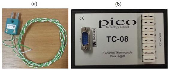 CHAPTER 3 TESTING THE CANDIDATE PV CELL The thermocouples were connected to an eight channel data logger (Pico technology limited, T-08 RS Components,