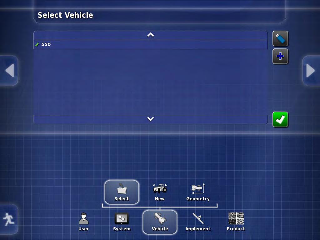Select Vehicle - You can change between different vehicles that you have created - You can load a