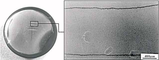 Failure Analysis of an Aero Engine Ball Bearing (continued) striations on the fracture surface indicate that these cracks were generated during high-speed rotation and axial loading.