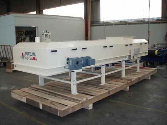 The belt conveyor can be supplied with integrated weighing system (belt scale) or only as