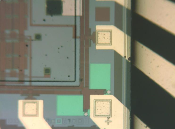 The active area of the chip was protected before Parylene deposition using a thick layer of resist, which allows the subsequent etch procedure to leave behind a clean