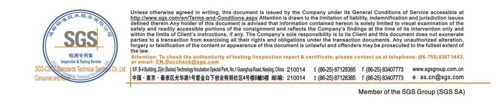 Report Number: QIP-ASI165175 Audit Date : 09 Apr.,2016 This report is issued by Focus Technology Co., Ltd. () and the supervising inspectorate (SGS-CSTC Standards Technical Services Co., Ltd.) to confirm that: Company Name Showroom Address Product : Jinan Jinshike CNC Equipment Co.