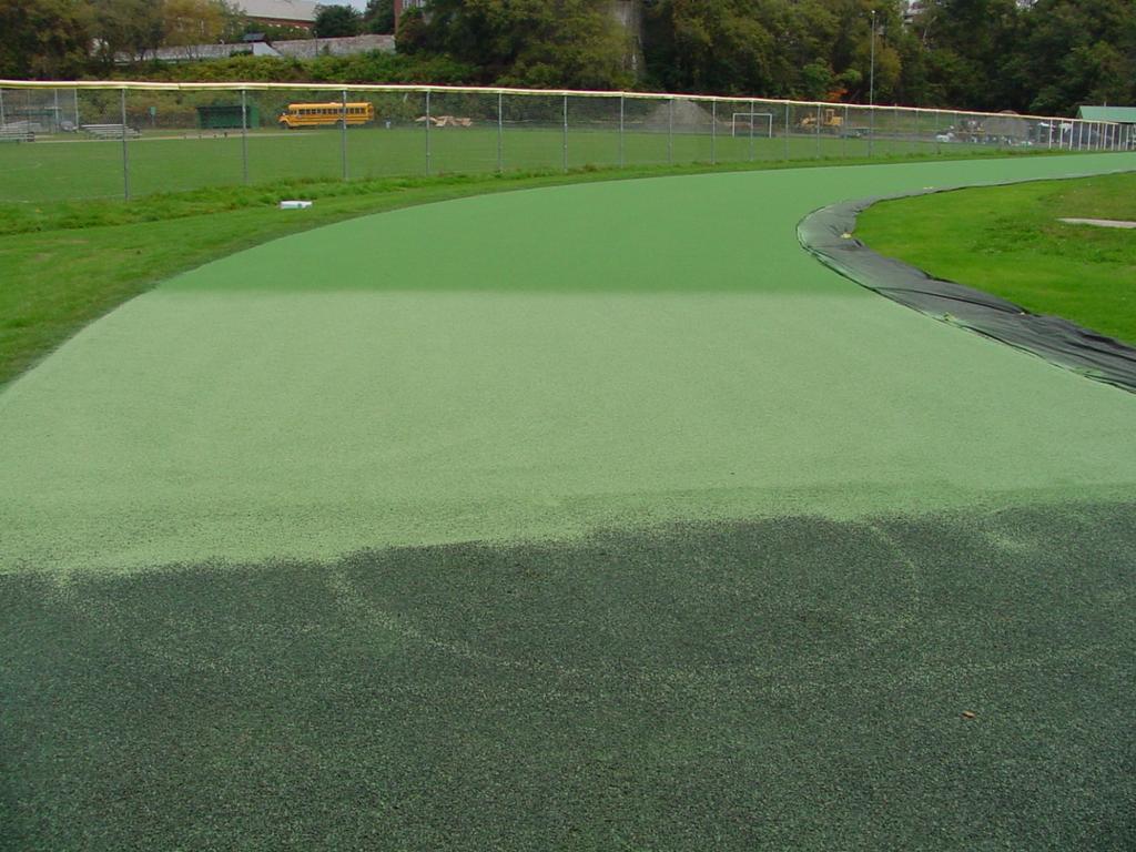 Water-based Acrylic/Latex Systems Top Layers of Green EPDM Granules with