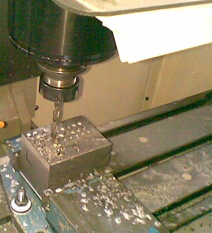 Table 2: Machining conditions for drilling operation HAAS CNC mini mill machine Floor space : 6.5 X6.5 Spindle speed: Max. 4000 rpm Torque: 45Nm @ rpm Power: 9KVA 3 ph or 240V AC 4.