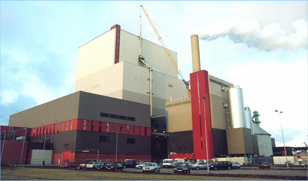 62 Essent Energie, the Netherlands Amer powerplant 9 600 MWe + 350 MWth (district heating) Input coal 1,5 Mt/y Electricity efficiency 41,5% Overall efficiency 60% Low-NO x -burners