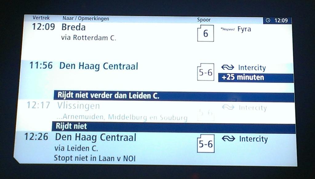 2.4. Railway monitoring Amsterdam 19 Liempde Den Haag Venlo Maastricht Figure 2.10: The crossing of two intercity trains in Liempde based on the FCFS regime.