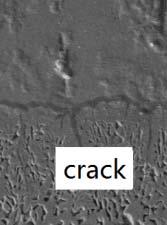 of vertical surface cracks.