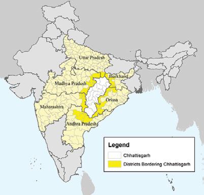 Appendix 2 Map of Chhattisgarh and Bordering States Appendix 2 Map of Chhattisgarh