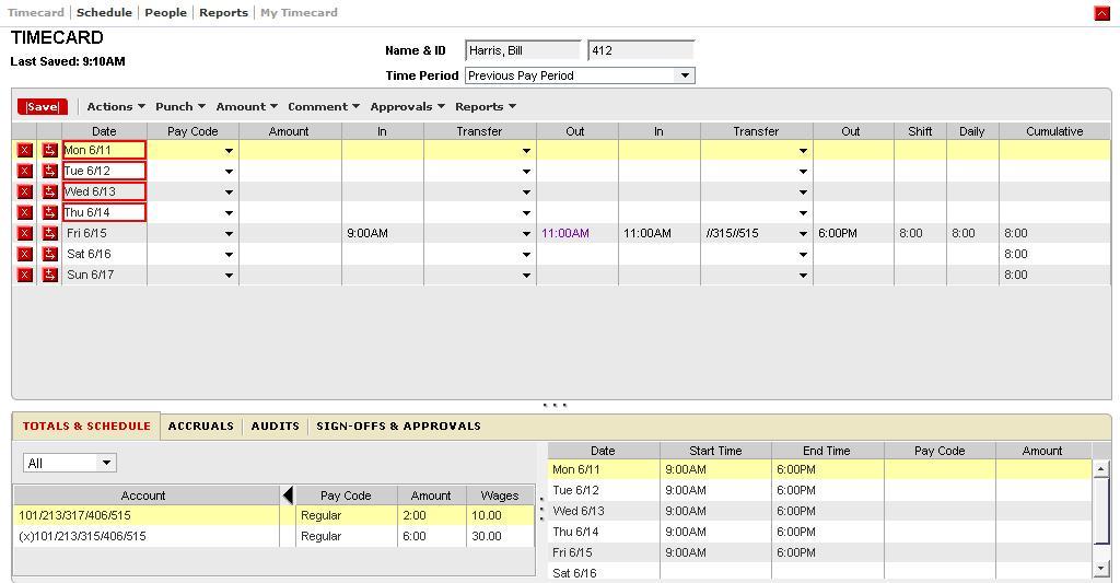 Chapter 2 Timecard Editor Labor Account Transfer Labor account transfers are made to charge employee hours to an account other than the employee s primary labor account.