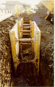 Types and Applications of Shoring Equipment Shoring equipment used for excavation support includes the following generic types: 1. trench and manhole boxes; 2. drag boxes; 3. slide rail systems; 4.