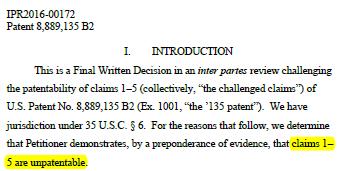 IPR Challenging Humira Patent IPR2016-00172 Coherus v.