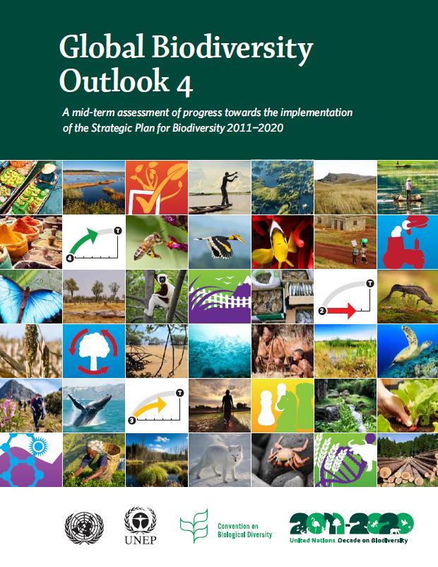Global Biodiversity Outlook 4 (6 October 2014) 2014 Extrapolations for a range of indicators suggest that based on current trends, pressures on biodiversity will continue to increase at least until