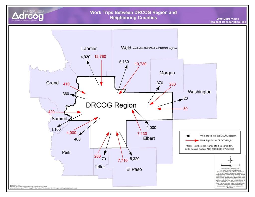Figure 4. Work Trips between DRCOG Region and Neighboring Counties Figure 2.
