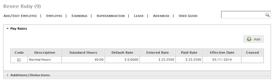 Additions / Deductions Where the employees earnings are to be calculated using a dollar or percentage amount, select the Additions / Deductions link from the Earnings tab.