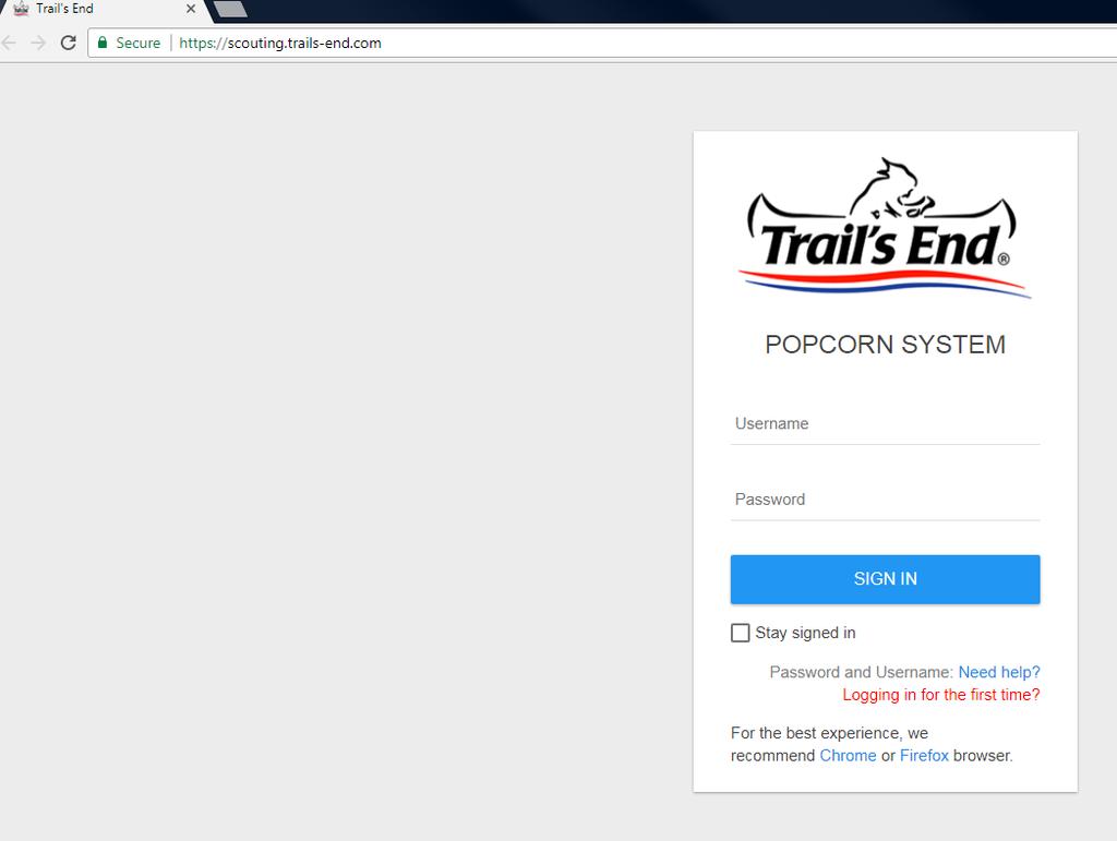 1. Sign In Go to https://scouting.trails-end.