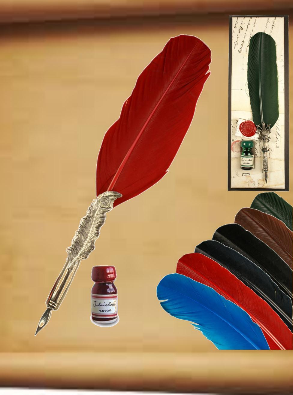 This 7027/G-Set Feather Pen from Rubinato is