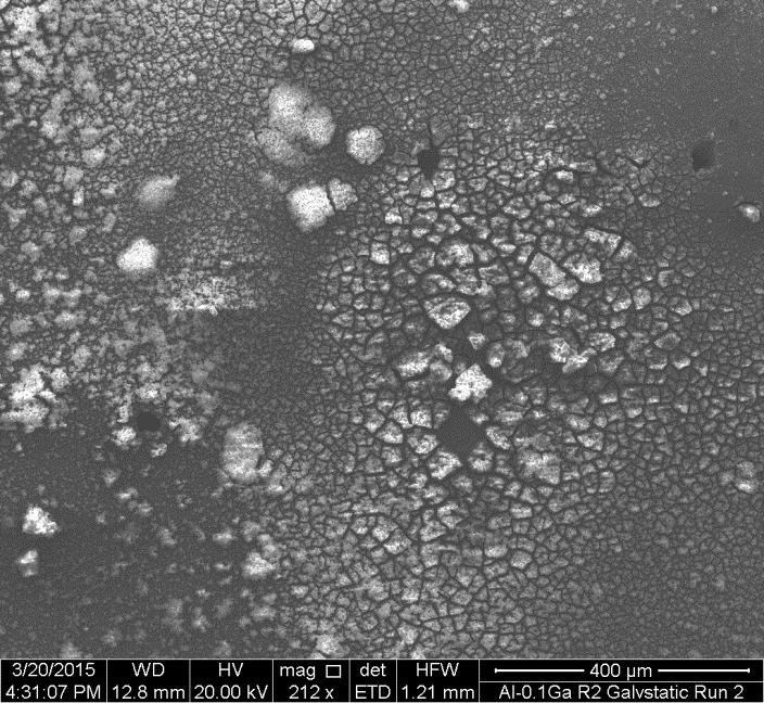 19 Figure 21: SEM image of 2 nd remelt after galvanostatic testing, showing general surface with few pits Figure 22: SEM
