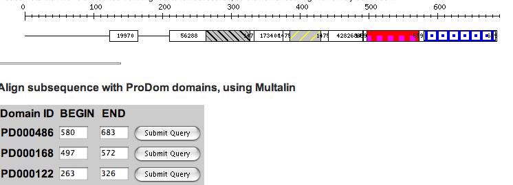 Clustering Family Databases Search a database against itself and cluster similar sequences into families ProDom (http://prodes.toulouse.inra.fr/prodom/current/html/home.