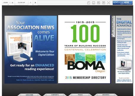 digital edition Digital Edition In addition to print, the annual Membership Directory & Resource Guide is available in a digital version to members of BOMA Oregon.
