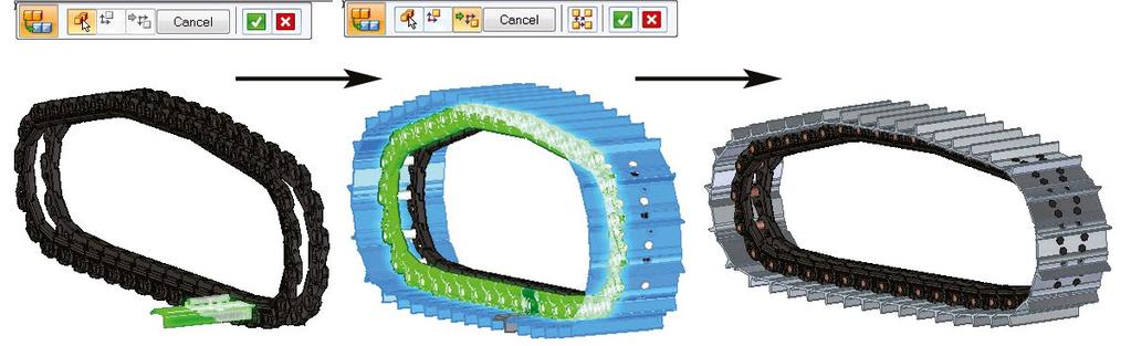 Faster and more flexible assembly design process Duplicating components in assemblies The Duplicate Component command speeds assembly design in which components are duplicated in many positions and