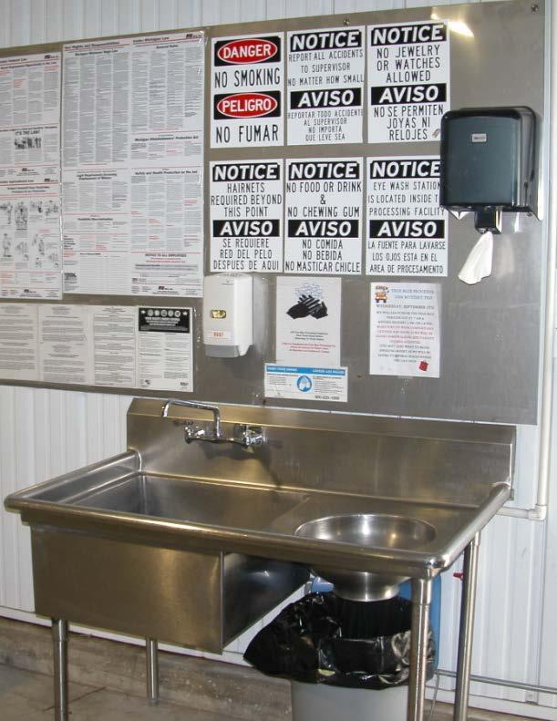 Hand-Washing Facilities Staff and visitor hand-washing procedures are extremely important.