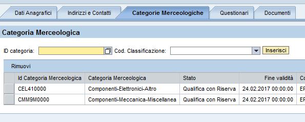 Figure 7 Qualification Categories change A window will now open which will help the user to find the category.