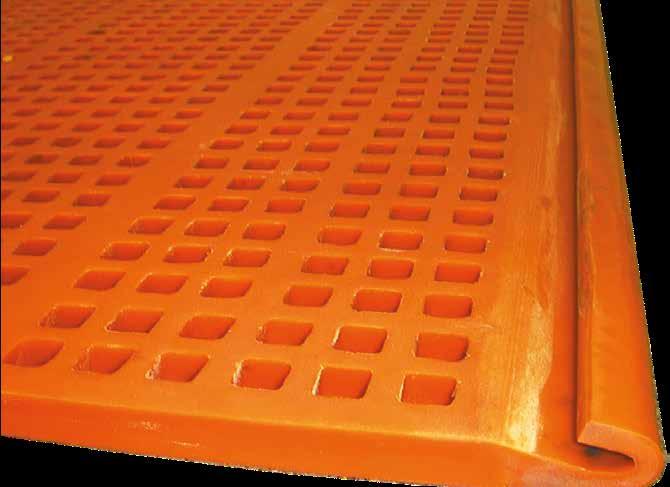 We produce polyurethane screens for screening installations of all types, for example for: screening machines, dewatering screens, screen chutes, sieve drums and bends, mill discharges etc.