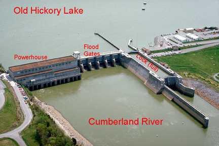 Old Hickory Lock & Dam - Old Hickory Lock and Dam, located on the Cumberland River at mile 216.2 in Sumner and Davidson Counties, ennessee, is approximately 25 miles upstream from Nashville, ennessee.