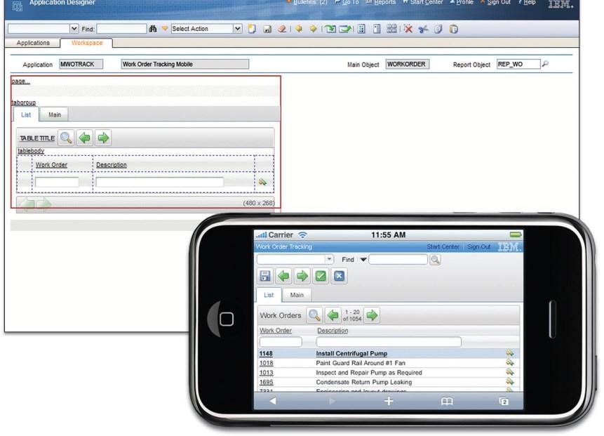 IBM Maximo Everyplace Embedded Allows users to access any existing IBM Maximo application on an iphone,