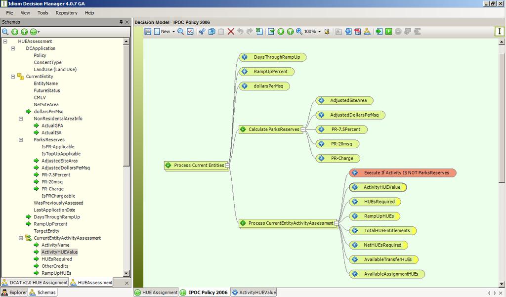 IDIOM DECISION MANAGER (DECISION MODEL) Formula slide (next screenshot)