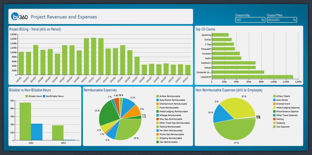 PS09 Project Revenues & Expenses This dashboard example focuses on sales performance from a sales manager standpoint.
