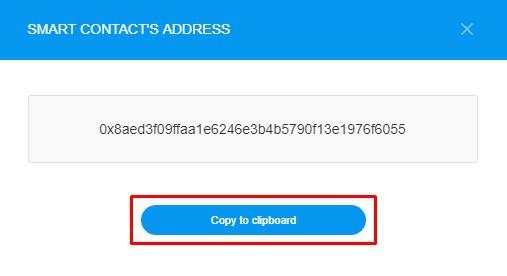 Copy smart contract s address Please follow your Ethereum wallet at https://myetherwallet.