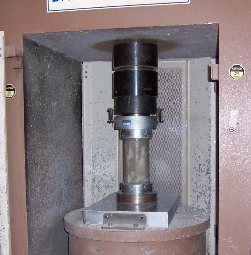 Figure 4: Compression Test 4.5 Freeze-Thaw Durability Prisms made for Freeze-Thaw Durability tests were brought to be tested at the American Engineering Testing facility in St. Paul, Minnesota.