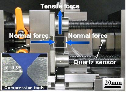 Key Engineering Materials Vol. 443 111 under the most simple stress state, a strip drawing test (Fig.1) was adopted as a friction test for micro-sheet metal forming.