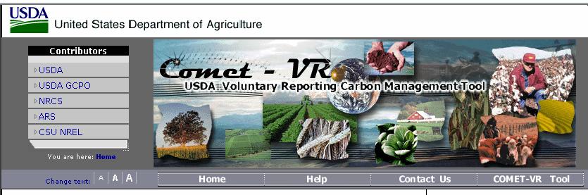 COMET-VR (CarbOn Management and Evaluation Tool Voluntary Reporting) Currently supports