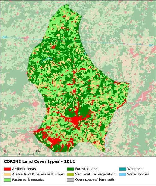 Land cover 2012 Overview of land cover & change The small country of Luxembourg shows significant decrease of the land cover development dynamics, compared to previous period.