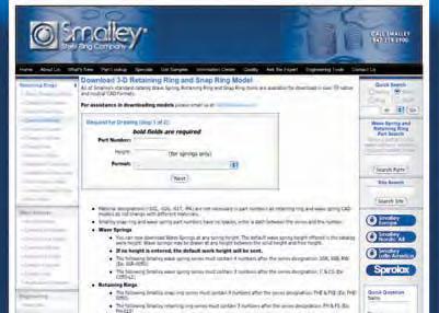 Smalley Online Design Assistance If you would like Smalley s assistance in specifying a retaining ring or wave spring for your application, simply fill out an application checklist and specify the