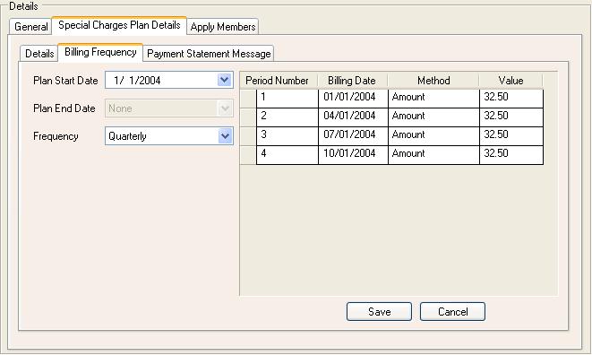 16. In the Plan Start Date field, type the date the billing plan is available. The billing table populates automatically based on your selections. 17.