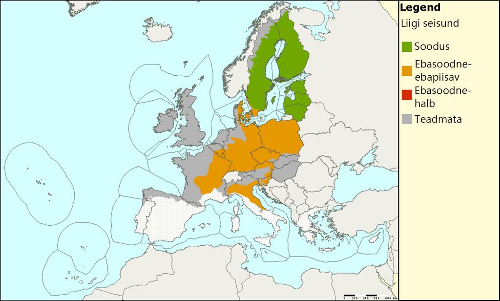 Põhja-nahkhiir puudub mitmel pool Lääne-Euroopas (Madalmaades, Suurbritannias (kahel korral on põhja-nahkhiirt seal küll vaadeldud, kuid arvatakse, et isendid olid eksikülalised (Speakman et al.