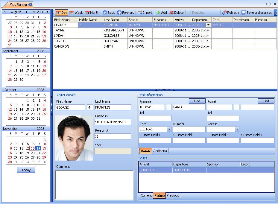 ACCESS CONTROL DETAILED ACCESS REPORTS FLEXIBLE VISIT PLANNING StarWatch SMS provides a robust visit planner module, enabling security officials to view and create visit plans using comprehensive