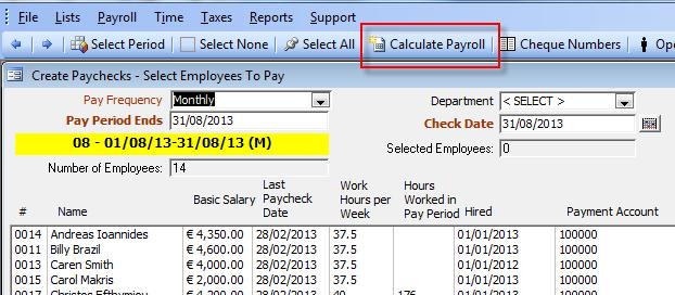 Create Paycheck in the system Optins.