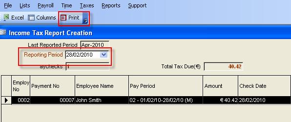 7.2. Pay Incme Tax Frm the main windw click Pay Incme Tax.