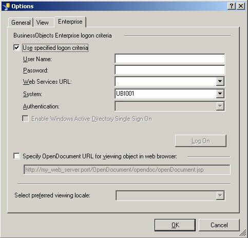 4. Set the option Use specified logon criteria. 5.